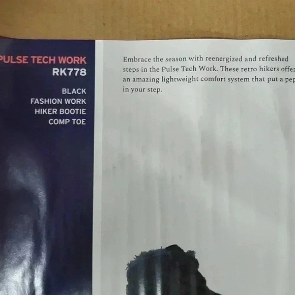 Rockport Work Pulse Tech Work Safety Boots Comp Toe BlackRK778 Women's Size 9.5M - Picture 10 of 11